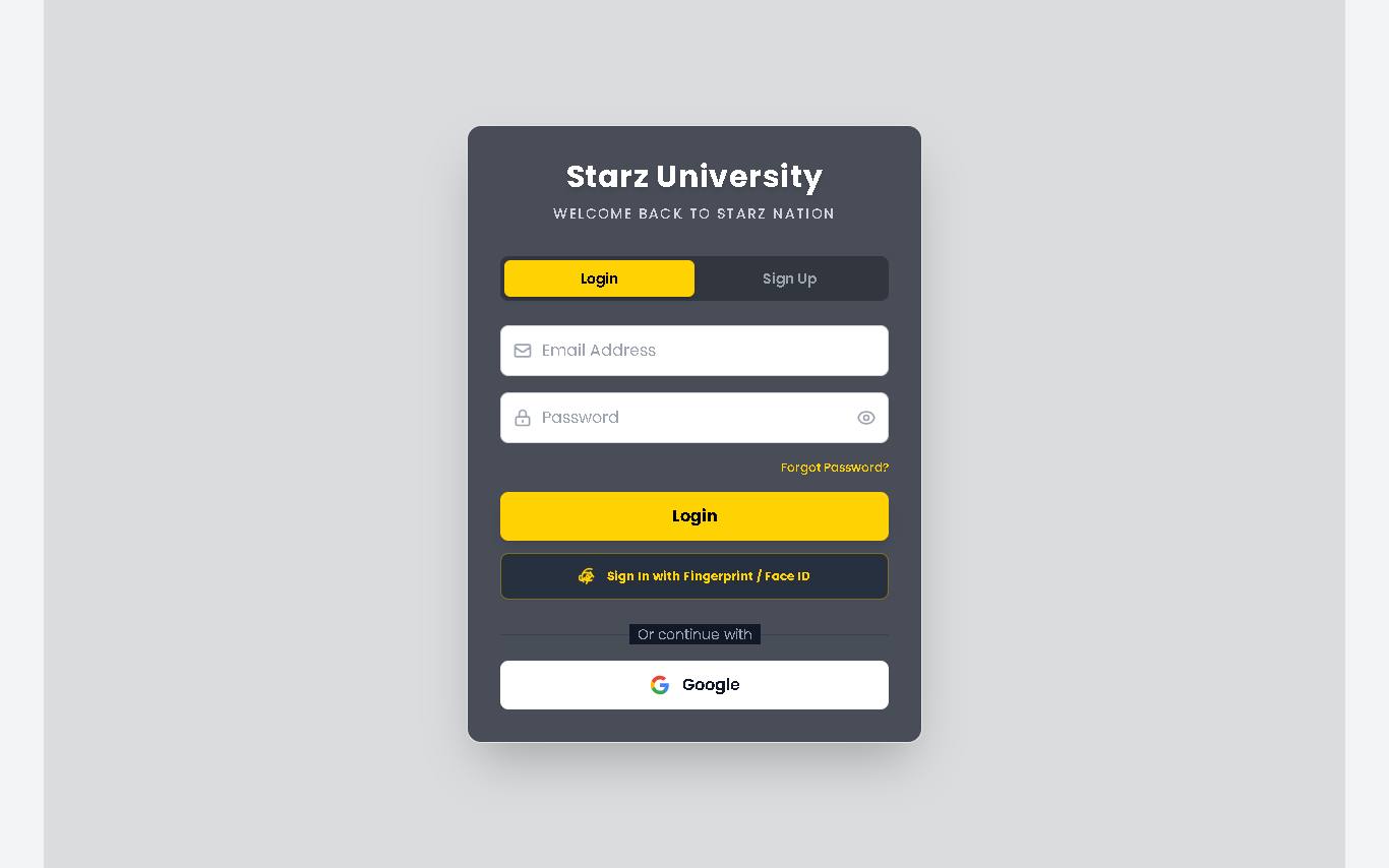 Starz University Mobile App (Starzit), live application
